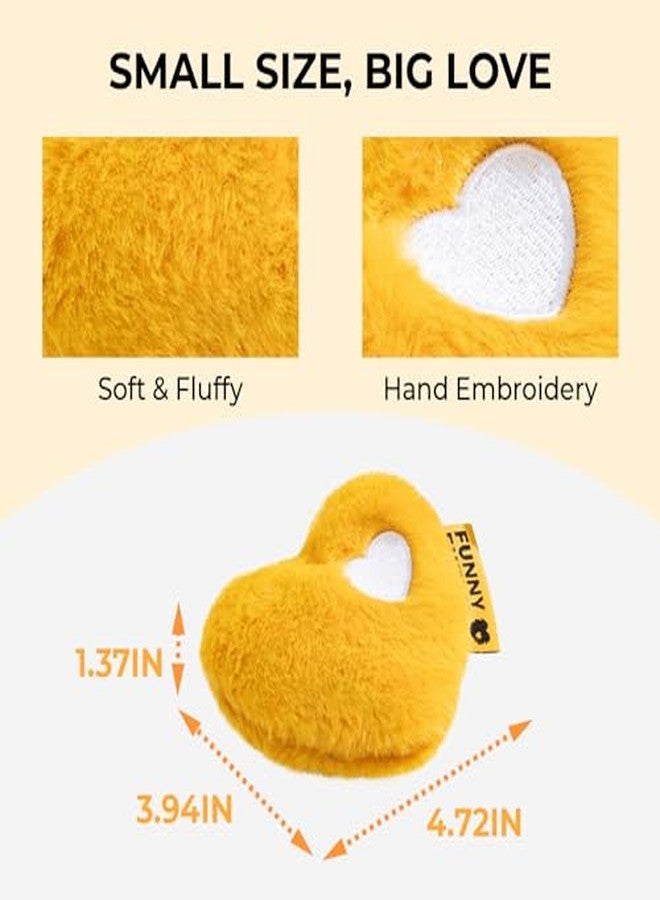 FUNNY FUZZY Dog Toy, Heart Plush Squeaky Dog Toy for Puppy Cats with Soft Squeaker, Fun for Indoor Puppies and Kitten, Pet Toy for Small Medium Large Breeds, Yellow,2 Pack - Image 3