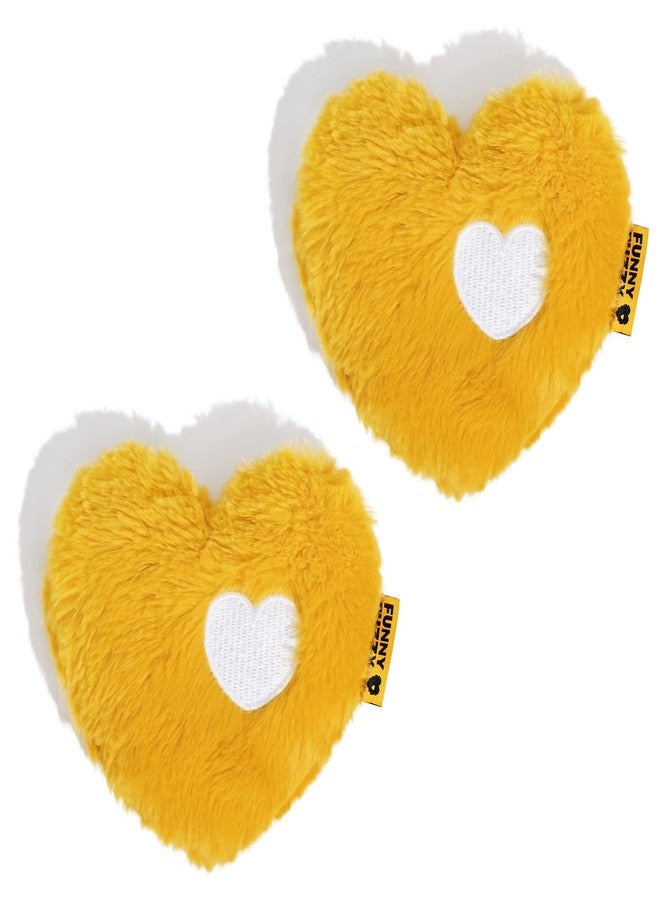FUNNY FUZZY Dog Toy, Heart Plush Squeaky Dog Toy for Puppy Cats with Soft Squeaker, Fun for Indoor Puppies and Kitten, Pet Toy for Small Medium Large Breeds, Yellow,2 Pack - Image 2