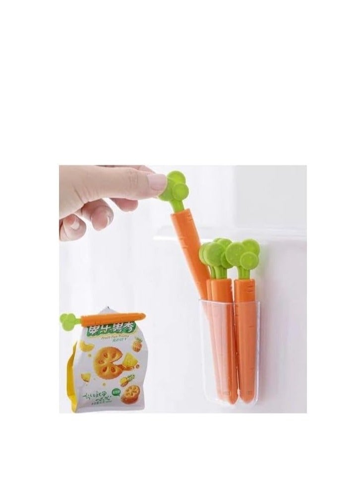 سبيس شوب 5 مشبك غلق الطعام على شكل جزرة لطيف، مشابك غلق أكياس الطعام - Image 3