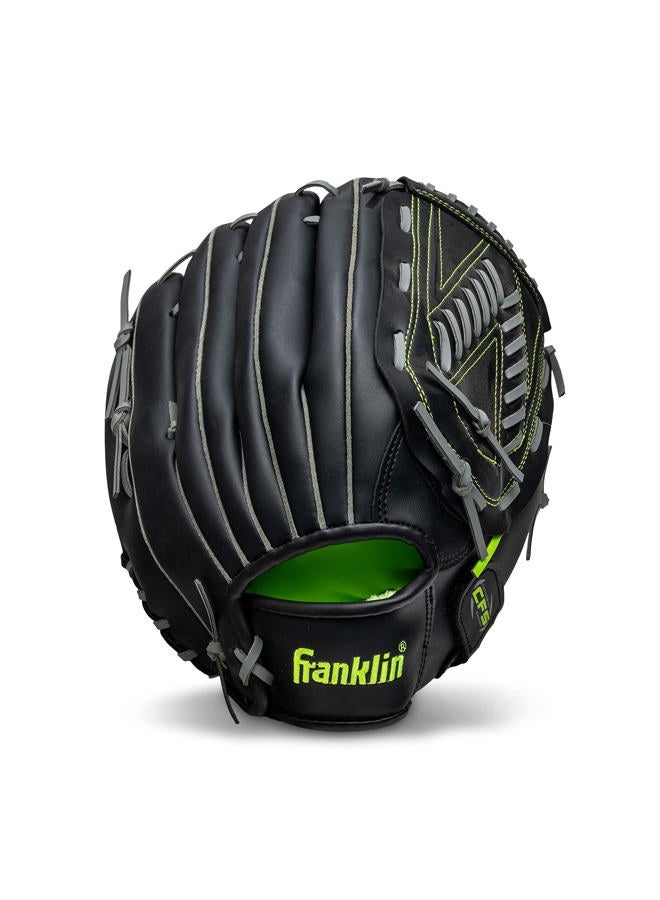Franklin Sports قفاز بيسبول وسوفتبول للبالغين غير محدد الجنس 13" - شبكة شبه منحرف معدلة، قفازات بيسبول ميدفيلد ماستر ميدنايت للشباب I، أسود، 13 أمريكي - Image 1