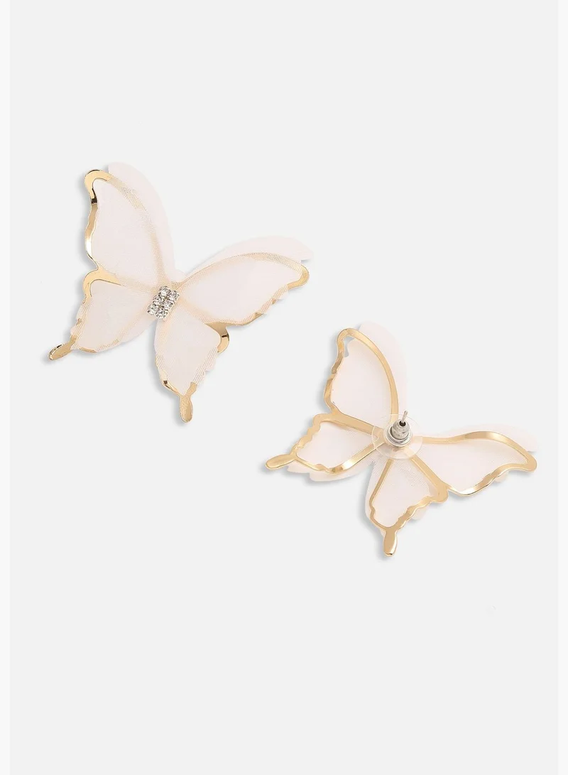 SOHI Gold Plated Party Designer Stud For Women