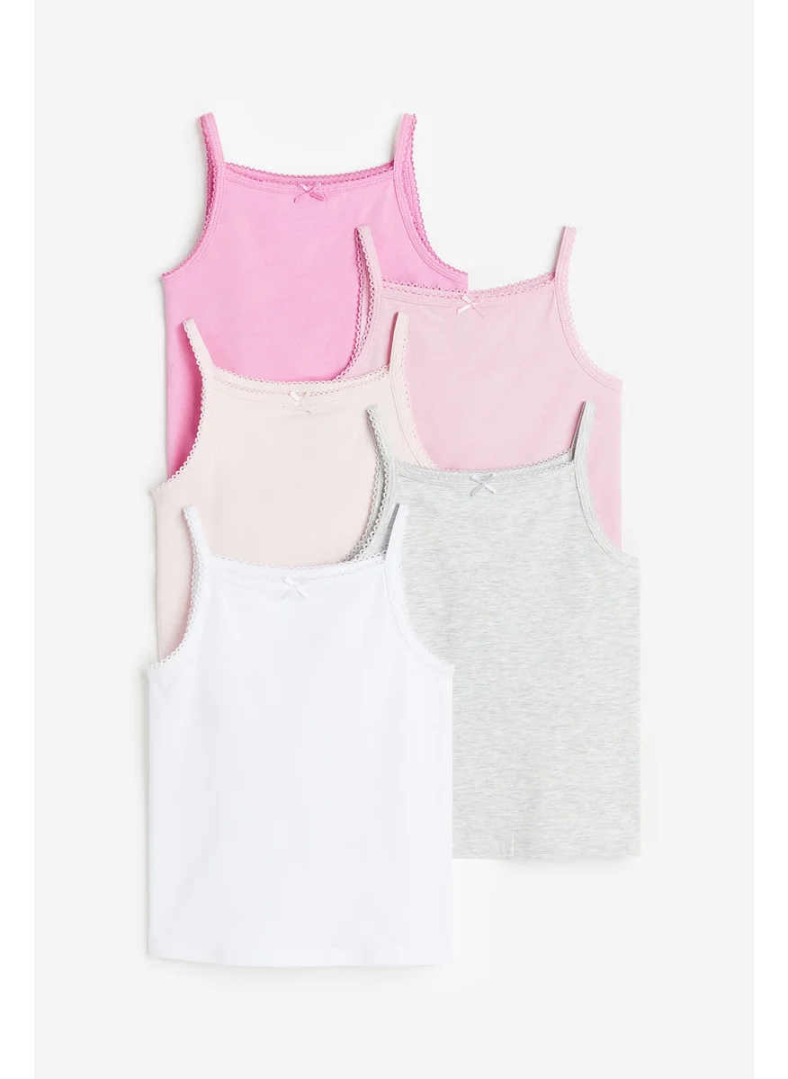 H&M 5-Pack Jersey Vest Tops