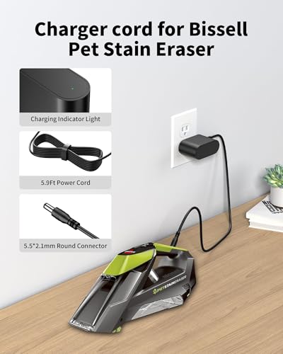 WUKUR 10V Charger for Bissell Pet Stain Eraser 2054 2002 20037 20028 2002Q 2003 2003A 2164A Charger Power Cord Compatible with Bissell Cordless Handheld Portable Vacuum Cleaner 1611736 AC Adapter - Image 5