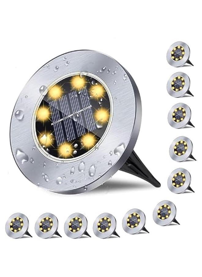 HOOKOR Solar Ground Lights, Waterproof Solar Garden Lights, Upgraded Outdoor Garden Waterproof Bright in-Ground Lights, Landscape Lights for Pathway,Yard,Deck,Lawn,Patio,Walkway (12 pcs)  - Image 1