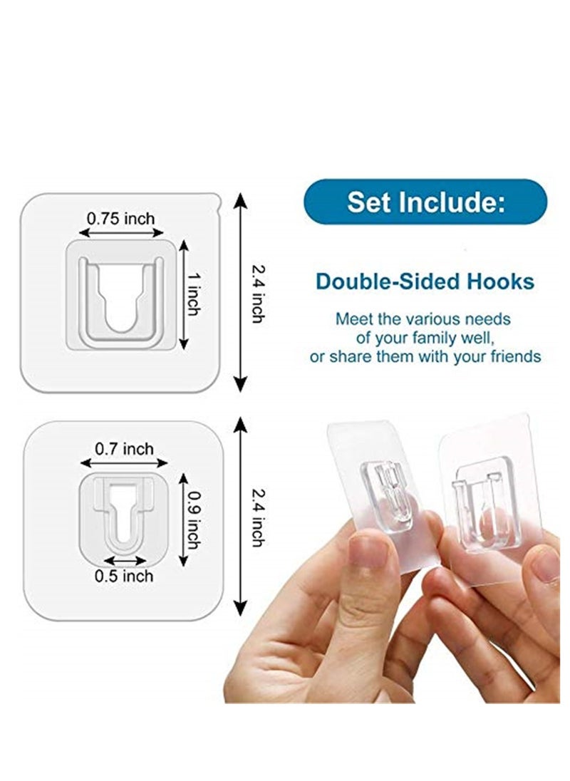 SYOSI - Double Sided Adhesive Wall Hooks Heavy-Duty Self-Adhesive Hooks, Good Elasticity and Toughness, Wall-Sticking Hooks for Organization Bathroom Kitchen and Office - Image 1
