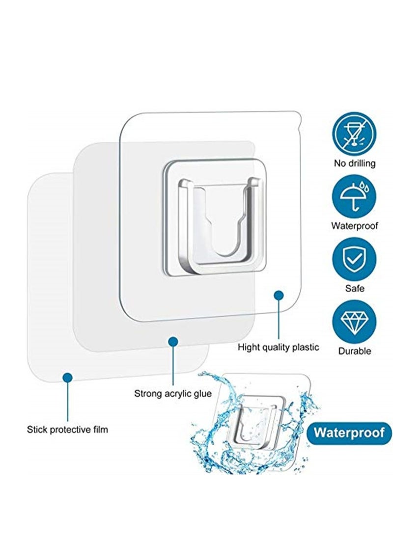SYOSI - Double Sided Adhesive Wall Hooks Heavy-Duty Self-Adhesive Hooks, Good Elasticity and Toughness, Wall-Sticking Hooks for Organization Bathroom Kitchen and Office - Image 1
