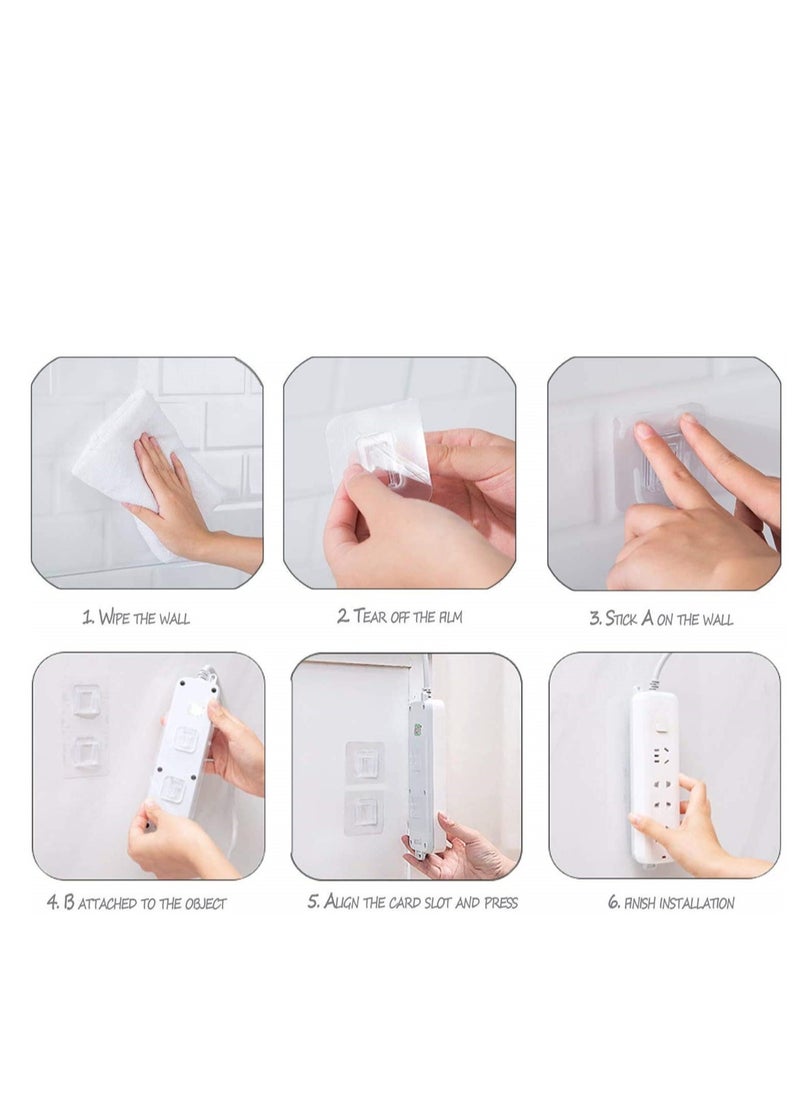 SYOSI - Double Sided Adhesive Wall Hooks Heavy-Duty Self-Adhesive Hooks, Good Elasticity and Toughness, Wall-Sticking Hooks for Organization Bathroom Kitchen and Office - Image 1