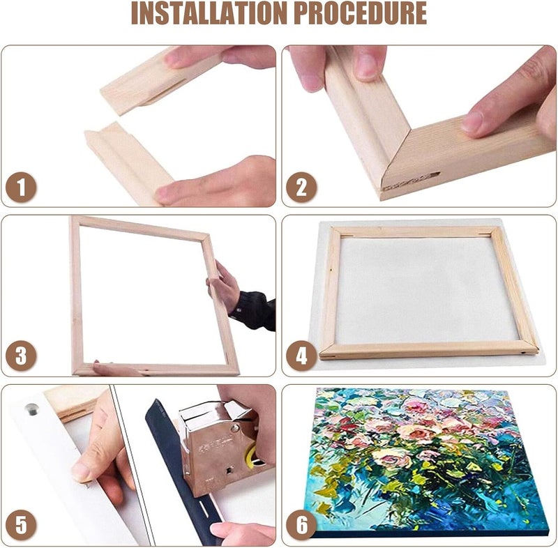 Solid Wood Frame for Oil Paintings DIY Canvas Frame Kit Easy Assembly Stretcher Bars with Tight Corners for Wall Art and Painting Supplies - Image 1