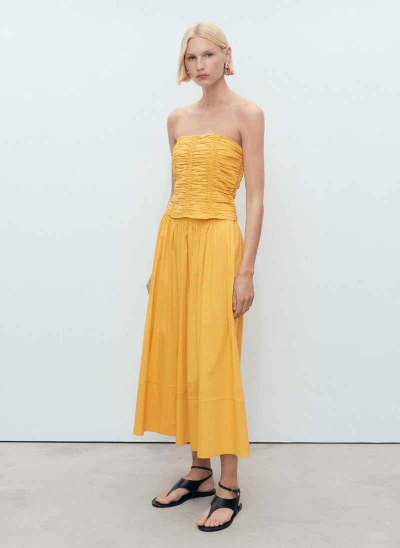 MANGO Ruched Strapless Top  - Image 4