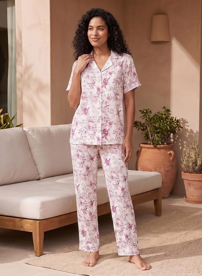 Splash FAV Intimates Pyjama Set Shirt & Trousers Viscose