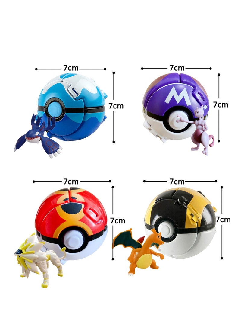 Generic - 4-Piece Set of new Pokemon Ball  High Quality Genie Throw Ball Set Best Gift for Kids - Image 1