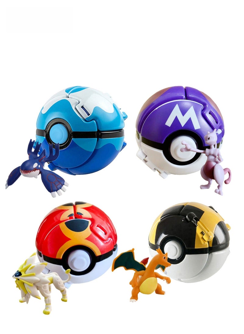 Generic - 4-Piece Set of new Pokemon Ball  High Quality Genie Throw Ball Set Best Gift for Kids - Image 1