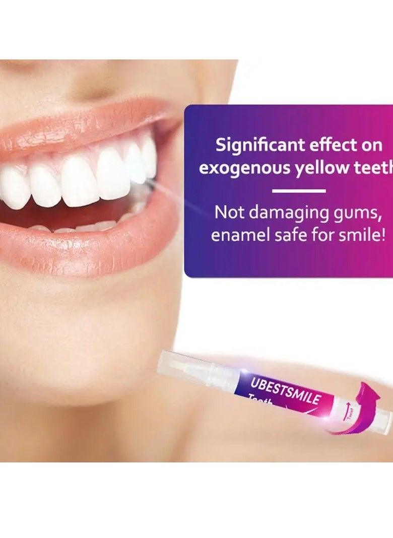 UBESTSMILE - 3 in 1 Teeth Whitening Pen Enamel Safe New Formula Improve Brightness Conceals Stains Neutralizes Yellow Remove Tea Wine Coffee Smoking Stains Tooth Whitening Gel Pen - Image 1