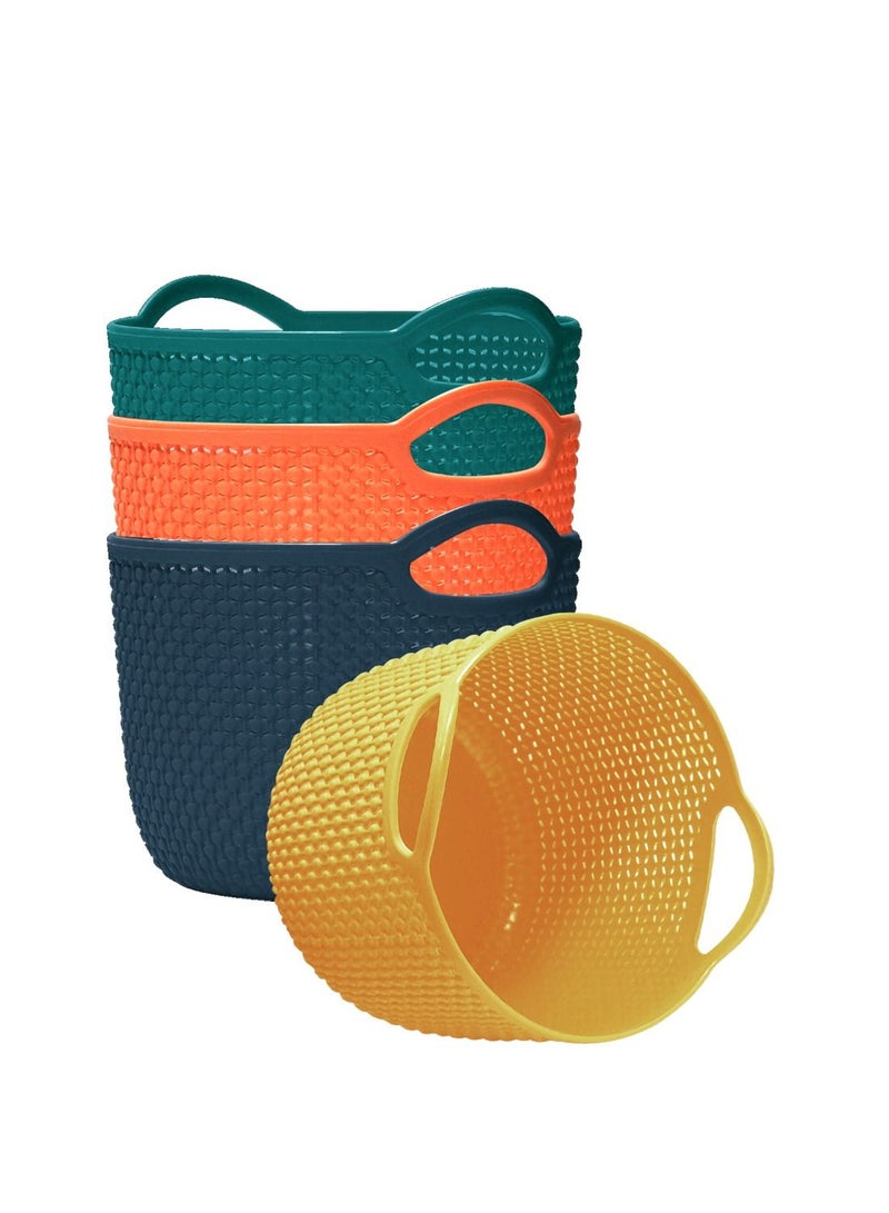 AIWANTO 4 قطع سلال تخزين لطاولة المطبخ والمكتب وصناديق تخزين للحمام وسلال تنظيم الثلاجة - Image 1