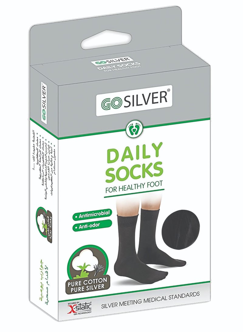 Go Silver Daily Socks Black 39/42 - Image 1