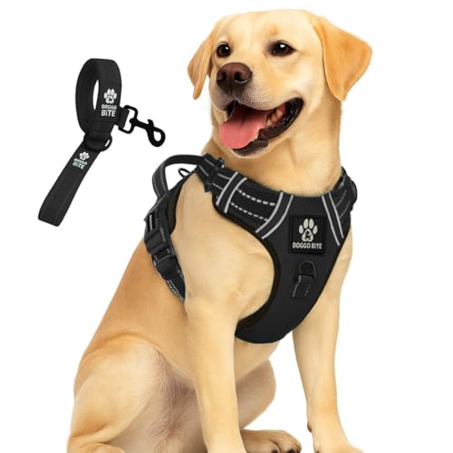 Doggo Bite Premium Reflective Dog Vest Harness| Soft Breathable| Padded Handle| Adjustable Straps & Dual Lock Buckle| No-Choke Design with Free Leash-12mm Chest (22-30 inch) All Medium Breeds 12-27 Kg - Image 1