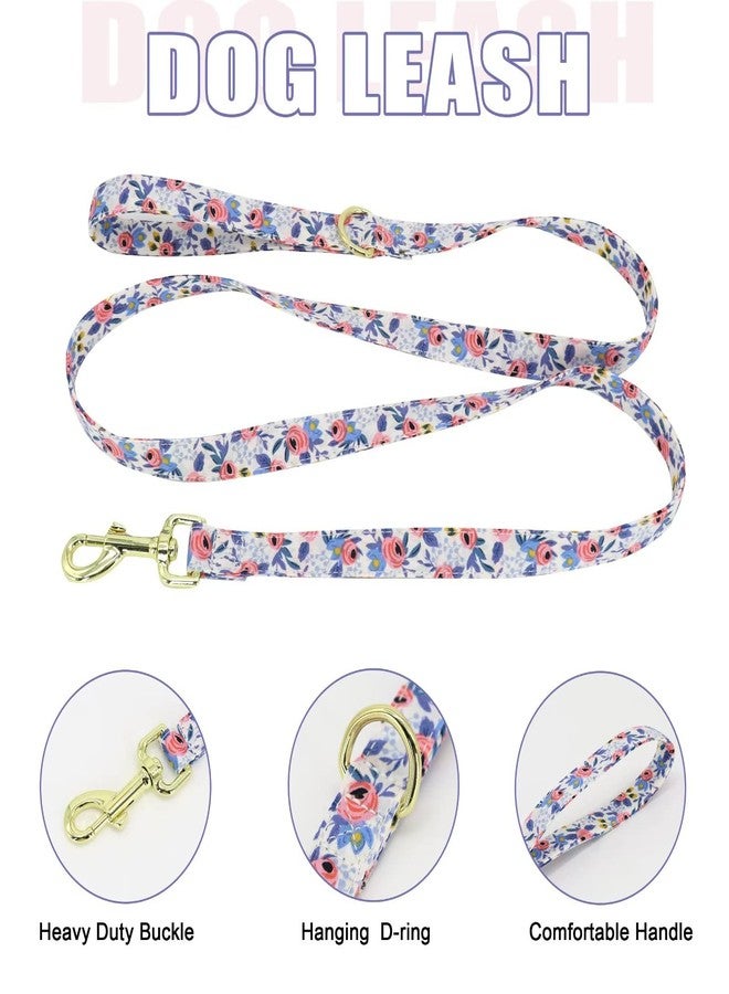 Beirui Cute Girl Dog Collars, Harnesses & Leashes Set - Adjustable Dog Collar and Leash Set with Flower - Soft Mesh Dog Vest Harness for Puppies Small Medium Dogs (Blue,XS) - Image 4