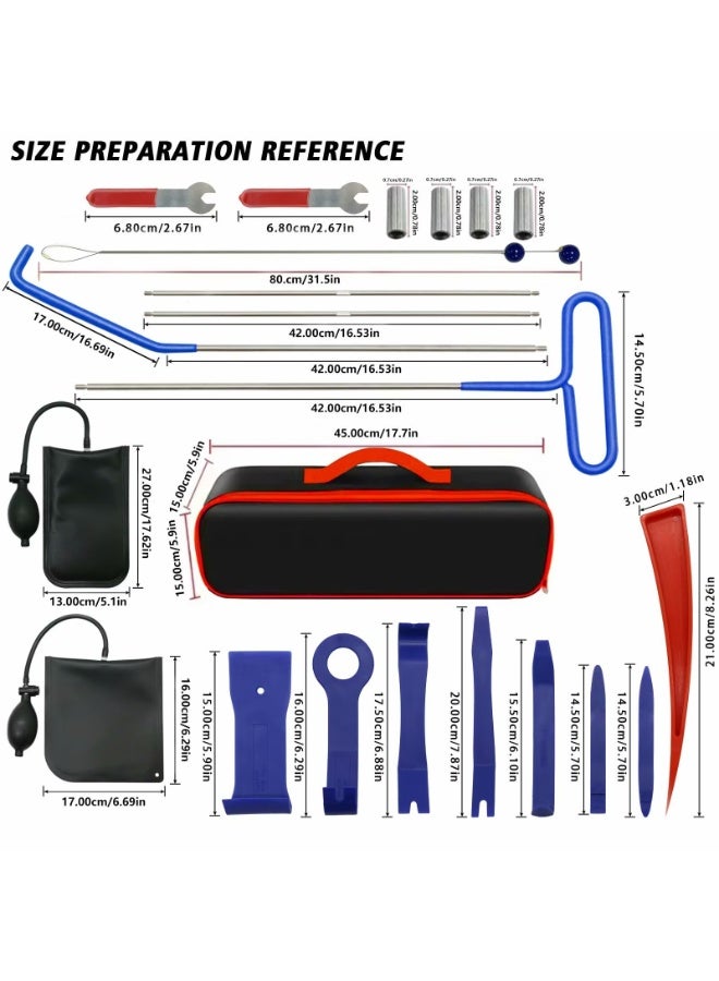 SHENGHUI Portable Automotive Tool Set 22 PCS Stainless Steel Assorted 5th Wheel Pin Puller, 68 inches Pull Hook J-Hook - Image 2