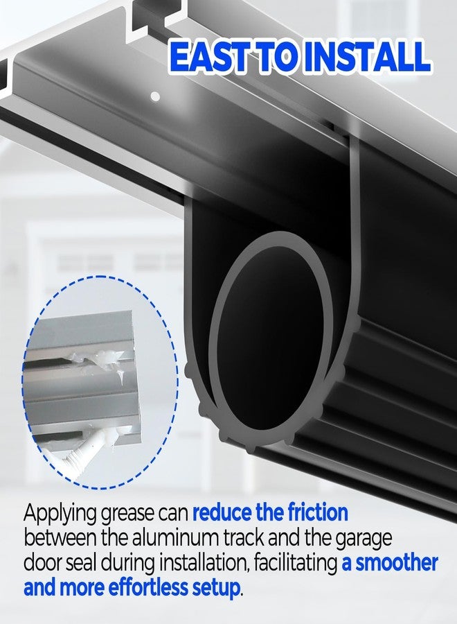 Holikme Garage Door Seal - Door Seals Bottom Rubber, Pre-drilled Aluminum Track Retainer Kit, Garage Door Seal, Easy to Install, Durable U+O Ring, Black16FT - Image 2