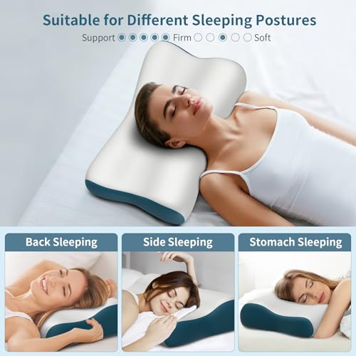 Polovo Cervical Neck Pillow for Pain Relief, Contour Memory Foam Pillows Ergonomic Pillow Orthopedic Cooling Pillow Bed Pillow Neck Support for Side Back Stomach Sleepers - Image 5
