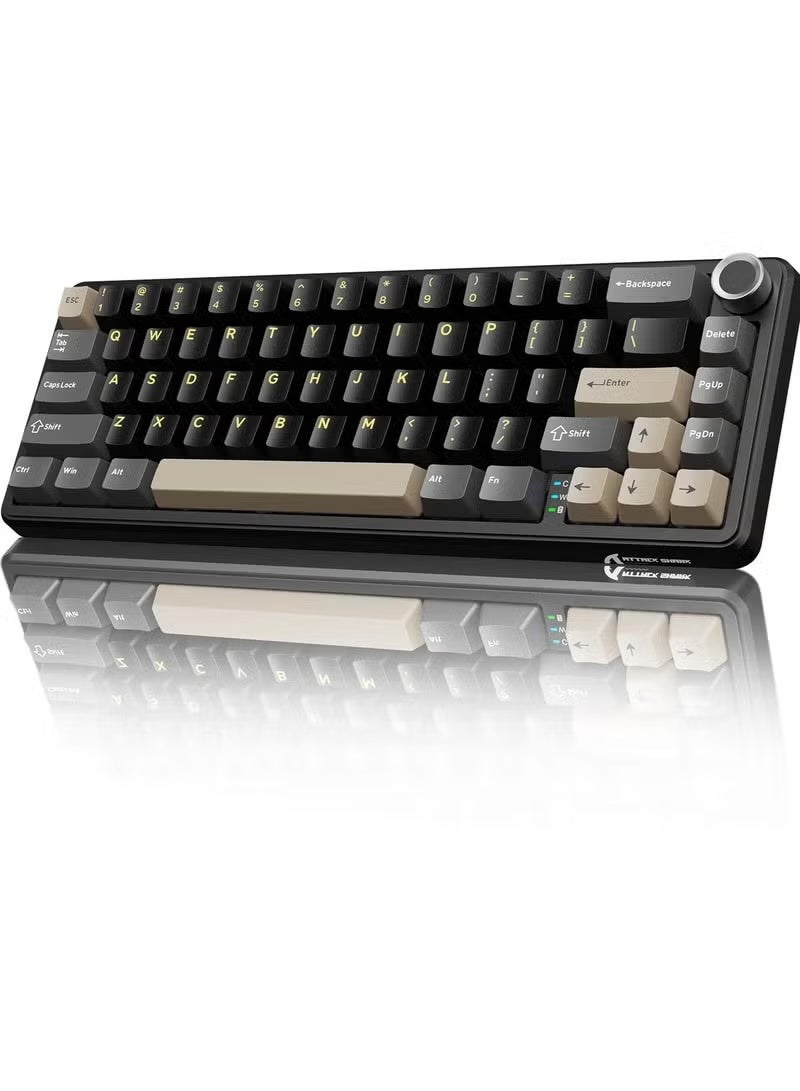 Attack Shark X66 Wireless Mechanical Gaming Keyboard with Knob,Tri Mode USB-C/BT5.0/2.4G Gasket Mounted 60% RGB Gaming Keyboard, Side Printed PBT Keycap,Hot Swappable Strawberry Switch - Image 1