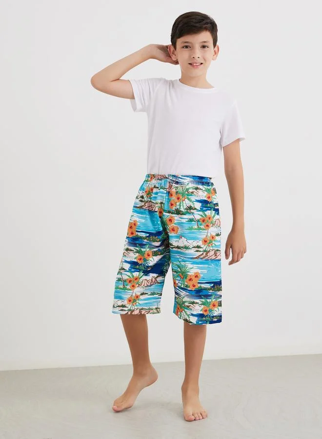 Styli Styli Tropical Print Swim Shorts