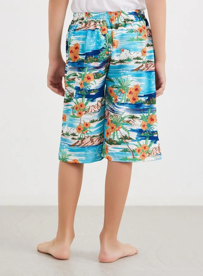 Styli Styli Tropical Print Swim Shorts