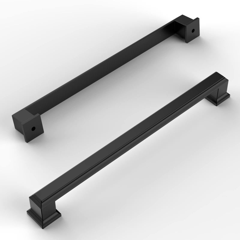 Amerdeco 10 Pack Matte Black Cabinet Pulls 712 Inch192mm Hole Center Cabinet Hardware Kitchen Cabinet Handles for Bathroom Drawer Pulls Dresser Pulls ZH0001