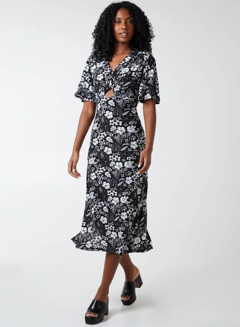 Blue Vanilla Cut Out Midi Dress