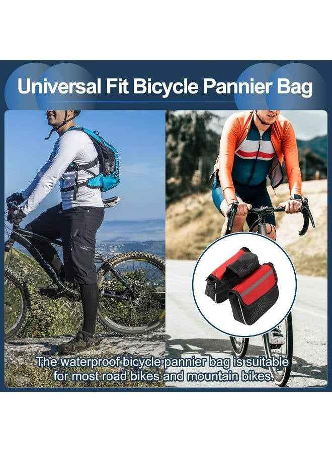 حقيبة إطار الدراجة، حقيبة دراجة بانير، حقيبة رف دراجة مقاومة للماء، حقيبة إطار أمامية للدراجة للدراجة على الطريق والدراجة الجبلية من النايلون، قطعة واحدة (أحمر) - Image 5