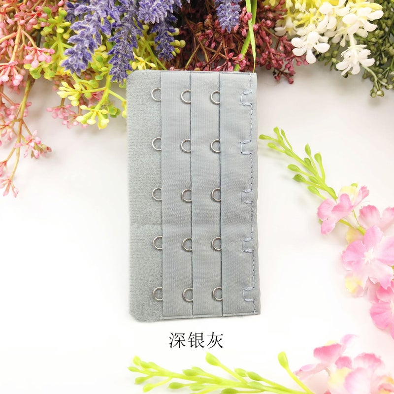 Generic Underwear extension buckle three rows of five buttons/5 rows of 9.5cm bra extension back buckle buckle many colors without packaging Deep Silver Gray 