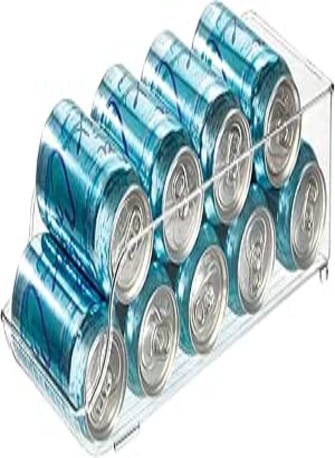 InterDesign iDesign Fridge Organiser for Cans, Stackable Storage Container for up to 9 Cans, Practical organization for Kitchen