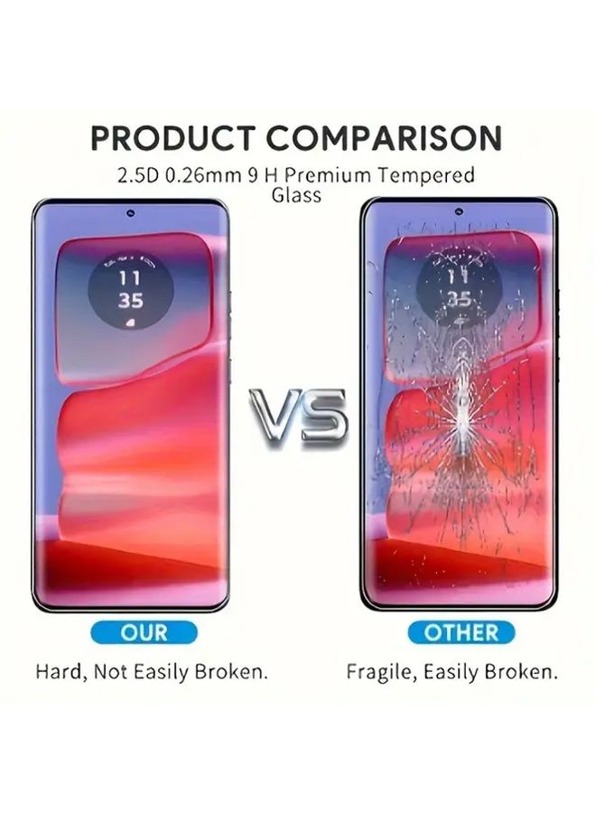 2 Pieces Tempered Glass Screen Protector For Moto G85 5G High Definition Scratch Resistant Easy Installation Full Coverage Protection - Image 2