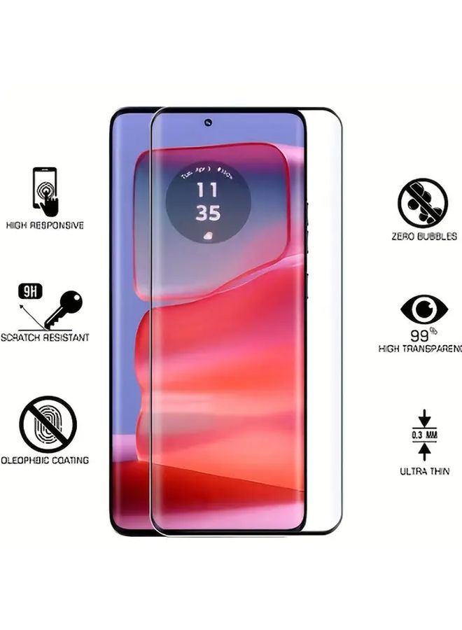 2 Pieces Tempered Glass Screen Protector For Moto G85 5G High Definition Scratch Resistant Easy Installation Full Coverage Protection - Image 4