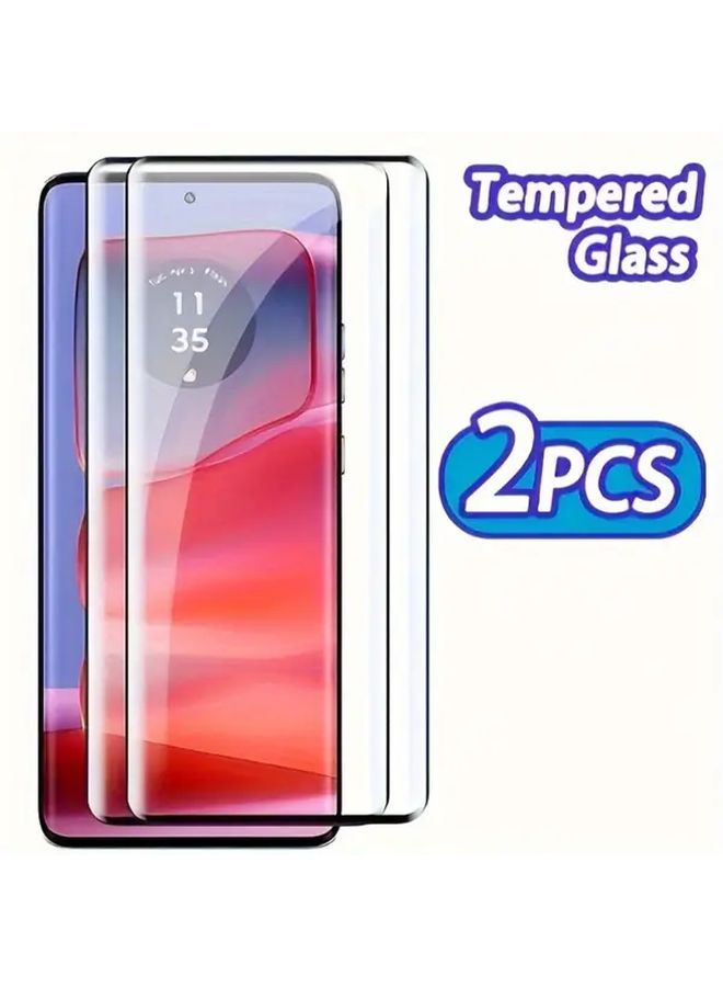2 Pieces Tempered Glass Screen Protector For Moto G85 5G High Definition Scratch Resistant Easy Installation Full Coverage Protection - Image 1
