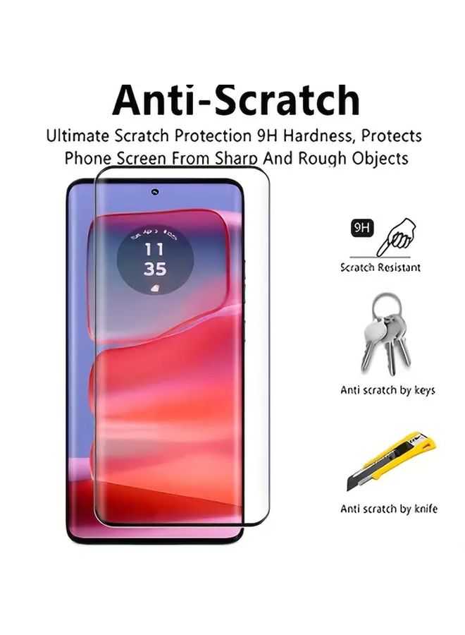 2 Pieces Tempered Glass Screen Protector For Moto G85 5G High Definition Scratch Resistant Easy Installation Full Coverage Protection - Image 5