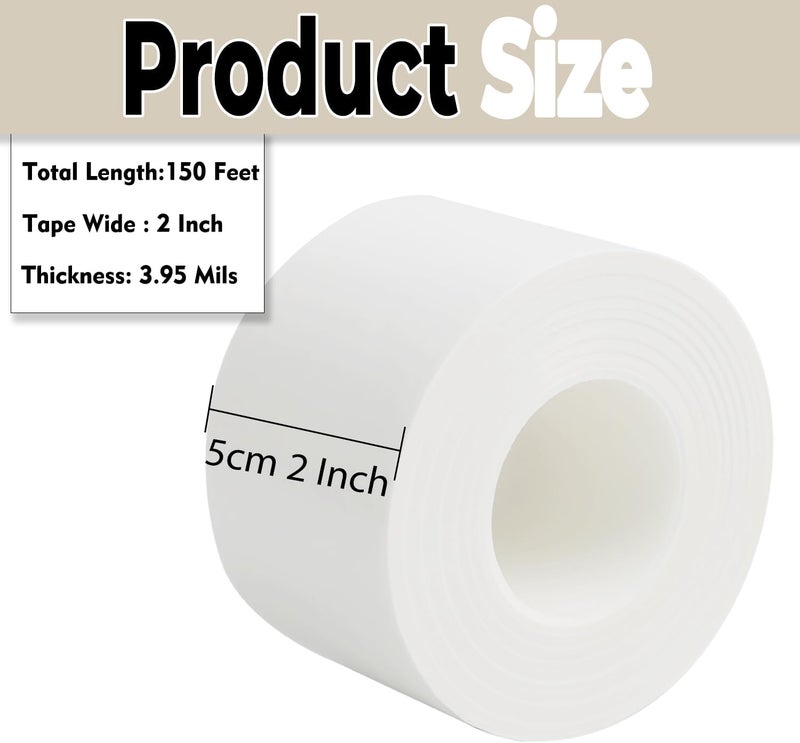 PackYard Window Insulation for Winter Weather Sealing Tape 2 Inch x 50 Yards Weather Stripping Residue Free Draft Isolation Sealing Film Tape for Shower Glass Gaps and Doors Windows - Image 2
