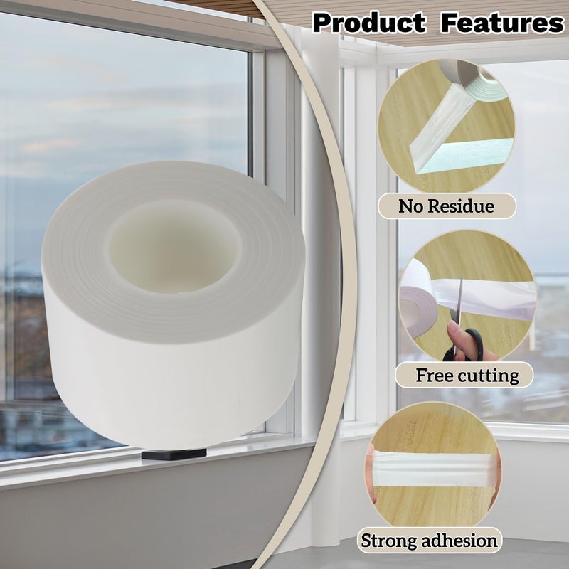 PackYard Window Insulation for Winter Weather Sealing Tape 2 Inch x 50 Yards Weather Stripping Residue Free Draft Isolation Sealing Film Tape for Shower Glass Gaps and Doors Windows - Image 3