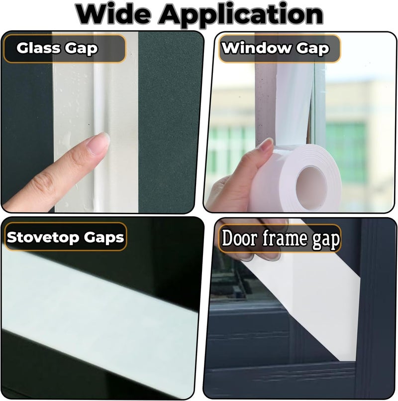 PackYard Window Insulation for Winter Weather Sealing Tape 2 Inch x 50 Yards Weather Stripping Residue Free Draft Isolation Sealing Film Tape for Shower Glass Gaps and Doors Windows - Image 5