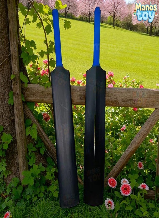 Manos Kids Cricket Bat Set, Blue Handle, Black Willow, 1 Piece Training bat Toy Big Size for 10, 11, 12, Years Old Kids - Image 3