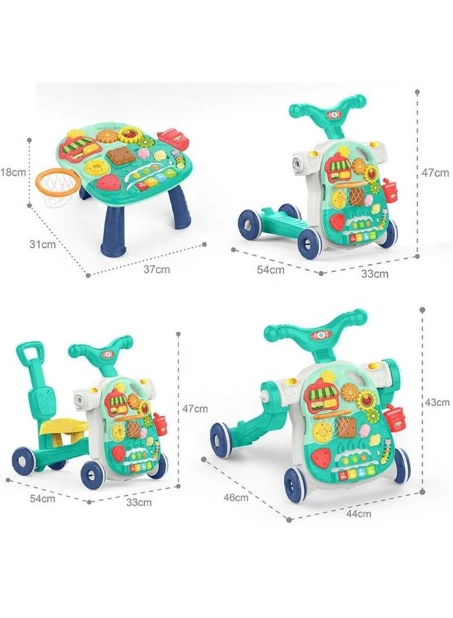 هانجر لعبة أطفال 4 في 1 متعددة الوظائف – مشاية، دراجة، سكوتر، وطاولة أنشطة تعليمية - Image 3