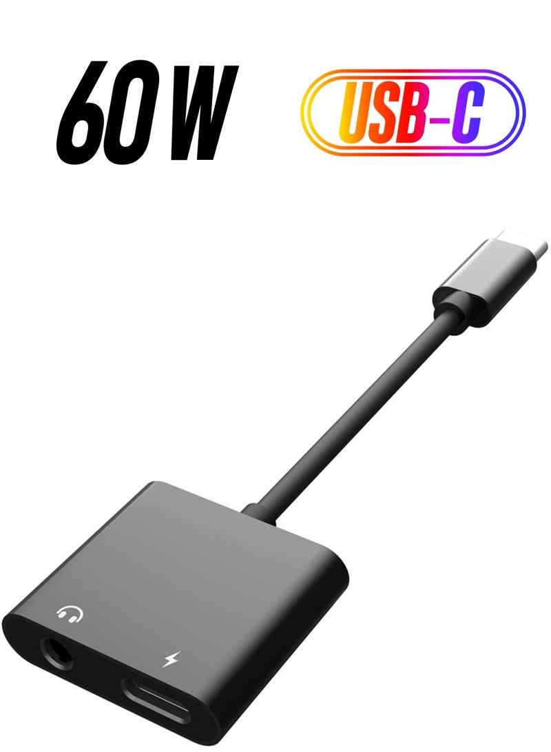 ELTRAZONE USB C to 3.5mm Headphone Adapter,60W Fast Charge,ivoros Type C Audio Jack Earphone Aux Converter,Work for iPad Pro/Air 4,Samsung Galaxy S21/S20/FE 5G/+/Ultra/ Note 20/10/Plus - Image 1