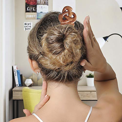 Marycrafts Wooden Celtic Knot Hair Fork, Hairfork, Hair Pin, Hairpin, Hair Accessory, Hair Toy Handmade (1 pc.) - Image 3