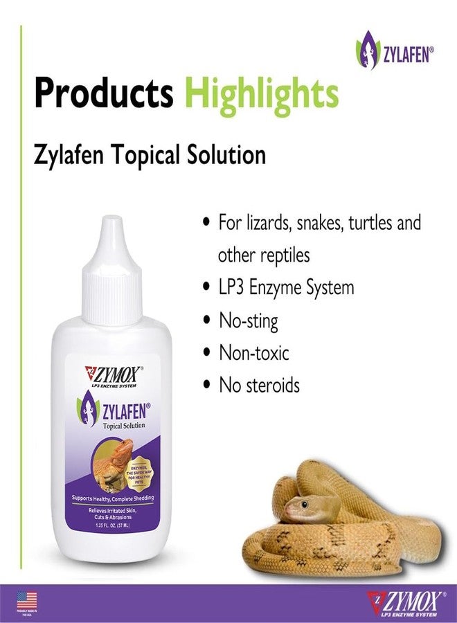 Zymox Zylafen Topical Solution for Reptiles, 1.25 oz. - Supports Healthy, Complete Shedding for Lizards, Snakes, Turtles & Frogs - Soothes Irritated Skin: Abrasions, Wounds, & Abnormal Shedding - Image 4