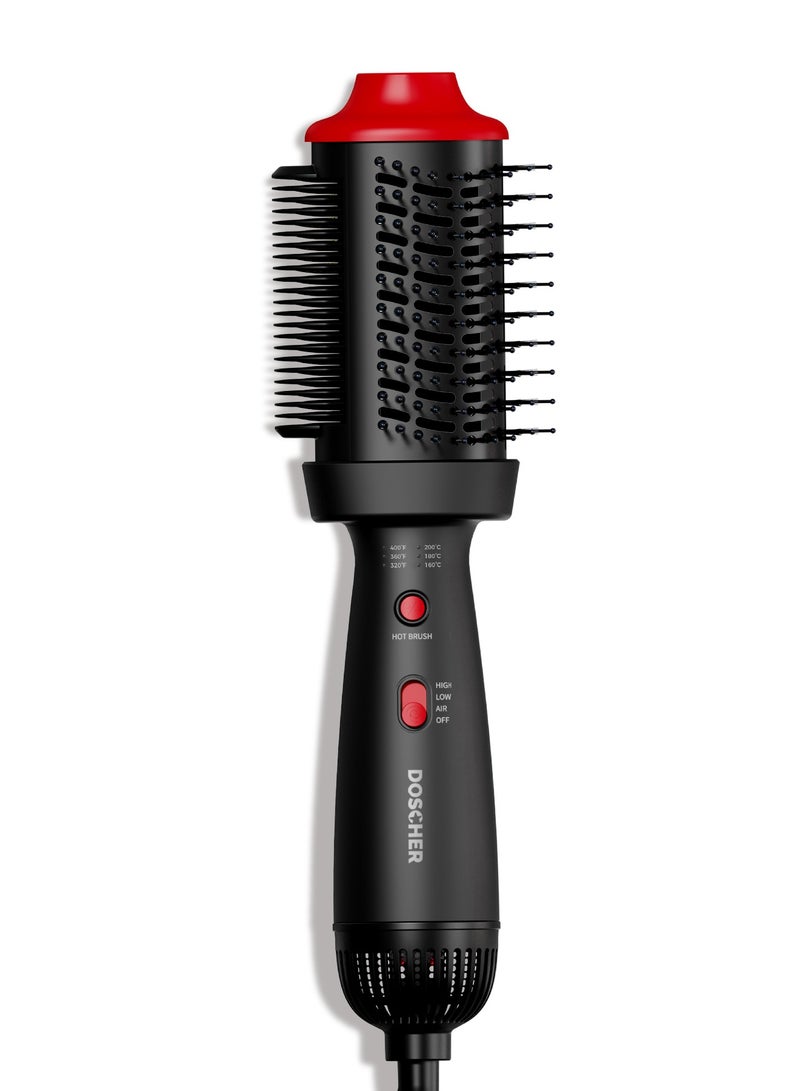 DOSCHER Hair Dryer Brush and Hot Air Brush, Professional Blow Dryer and Styler for Smooth Ionic for All Hair Types - Black - Image 1