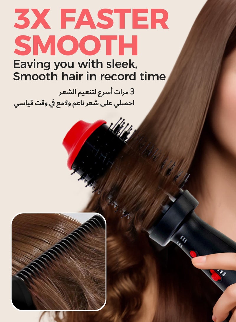 DOSCHER Hair Dryer Brush and Hot Air Brush, Professional Blow Dryer and Styler for Smooth Ionic for All Hair Types - Black - Image 4