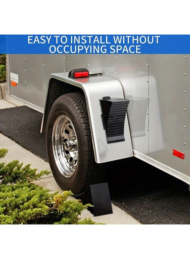 Black Wheel Chocks 2 Set Heavy Duty Trailer Wedge Up To 3527 4LB Axle Load - Image 5
