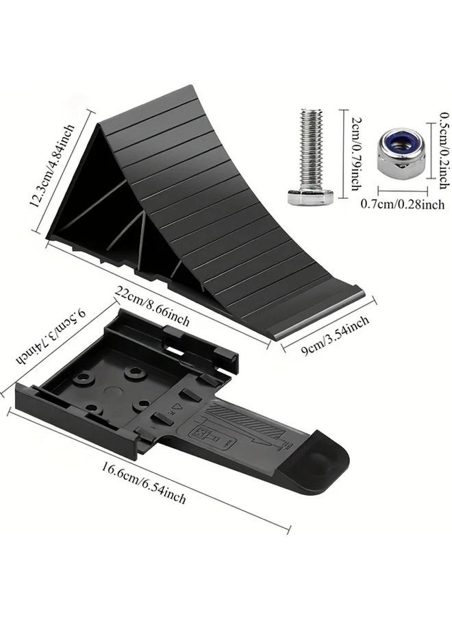 Black Wheel Chocks 2 Set Heavy Duty Trailer Wedge Up To 3527 4LB Axle Load - Image 3