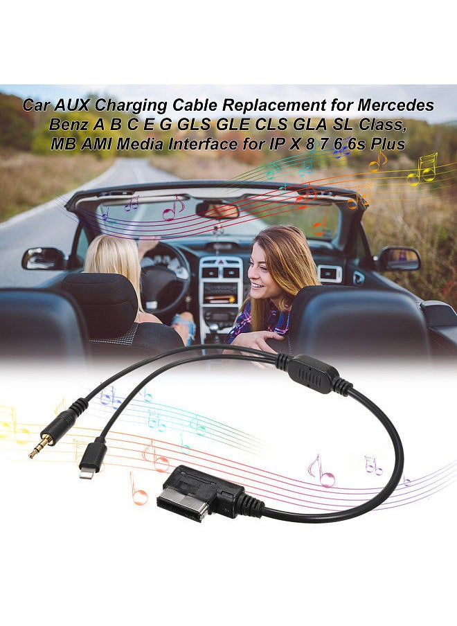 Generic - Car AUX Charging Cable Replacement for Mercedes Benz A B C E G GLS GLE CLS GLA SL Class, MB AMI Media Interface for IP X 8 7 6 6s Plus - Image 1