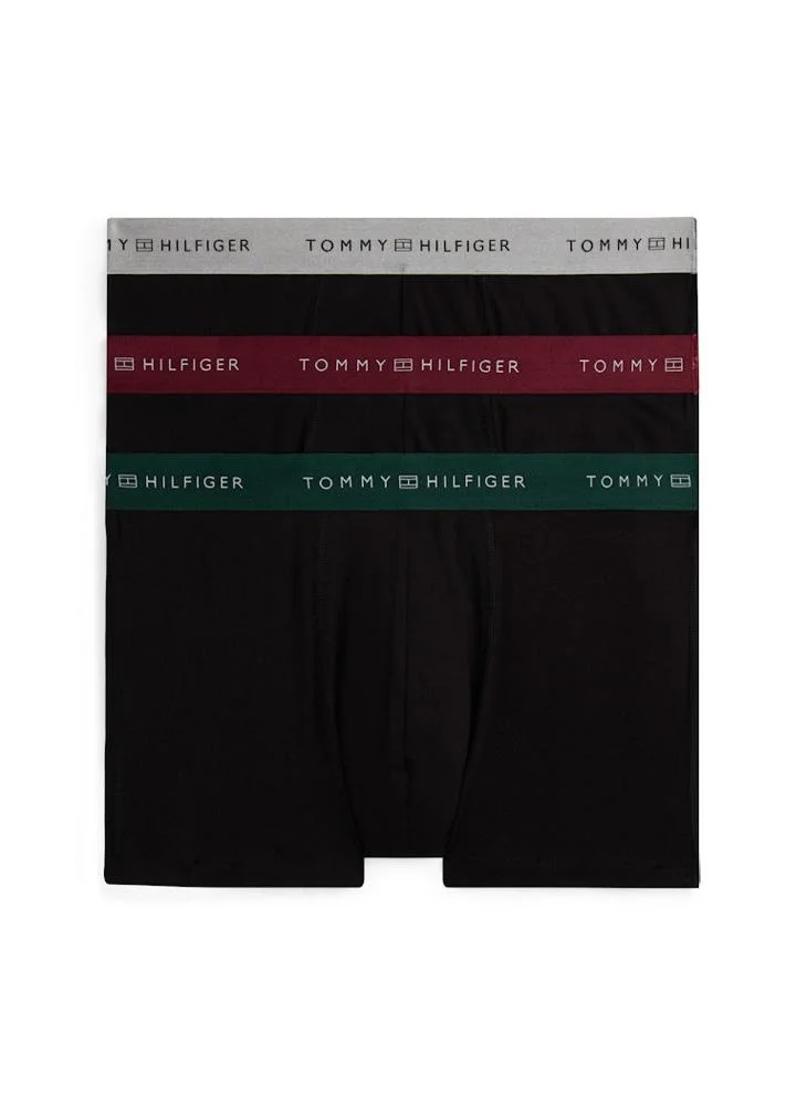 TOMMY HILFIGER 3-Pack Signature Logo Metallic Waistband Trunks